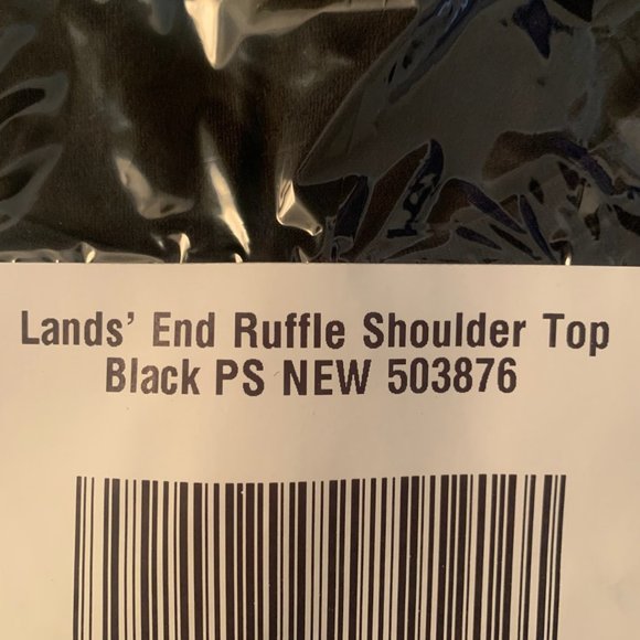 NWT LANDS' END RUFFLE SHOULDER TOP BLACK PS (PETITE SMALL) 6-8 - Picture 8 of 9
